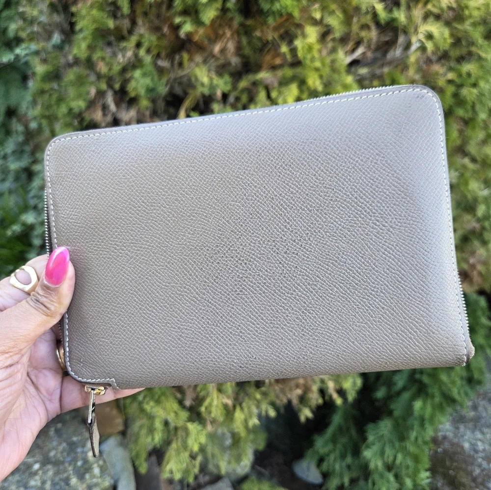 Hermes Brown Leather Organizer